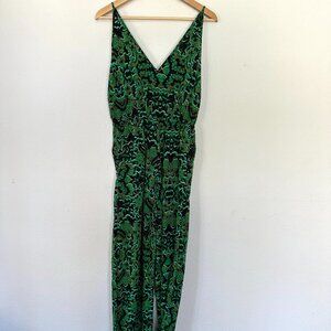 H&M Green & Black Paisley Jumpsuit